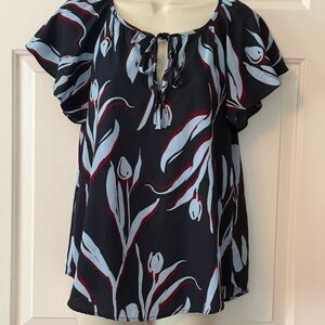 Tyche Black and Red Floral Blouse